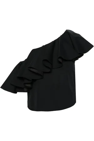 Giambattista Valli Asymmetric ruffle-detail top
