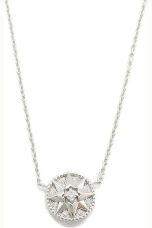 Dior 2010s 18K white gold Rose Des Vents diamond necklace