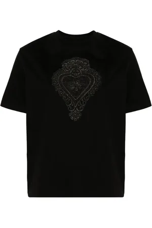 Parlor Corded-lace-detailing cotton T-shirt