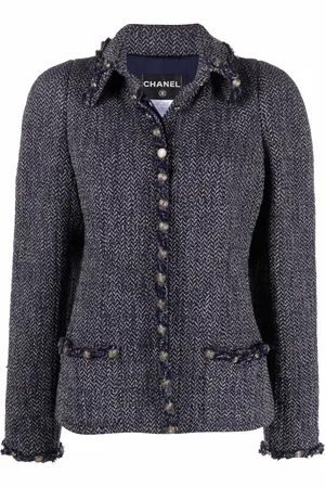 CHANEL 2008 embossed-buttons single-breasted jacket