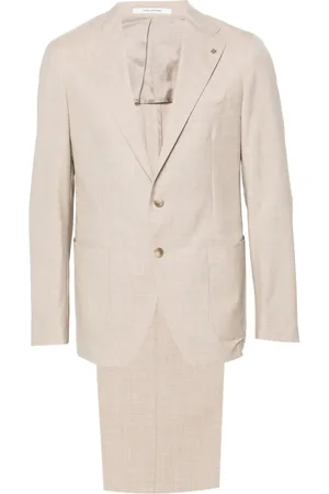 TAGLIATORE Brooch-detail single-breasted suit