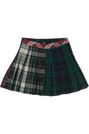 Ralph Lauren Tartan-block pleated skirt