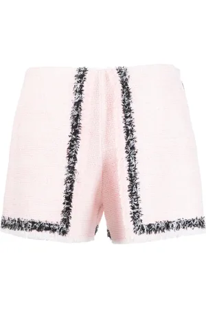 Msgm Frayed-edge tweed mini shorts