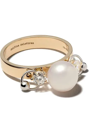 DELFINA DELETTREZ 18kt white and yellow gold Two in One diamond ring