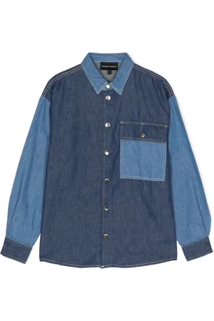Emporio Armani Colour-block denim shirt