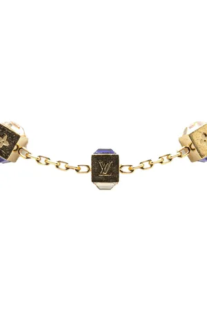 LOUIS VUITTON 2012 Plated Crystal Gamble Necklace costume necklace