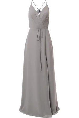 Marchesa Notte V-neck tie waist evening gown
