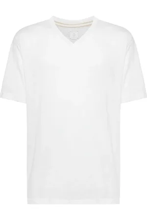 ELEVENTY V-neck linen-cotton T-shirt