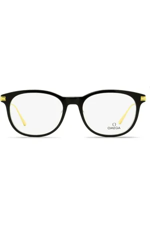Omega Round-frame engraved-logo glasses