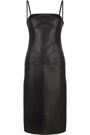 GIUSEPPE DI MORABITO Strap-detail leather midi dress