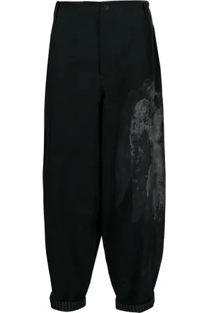YOHJI YAMAMOTO Graphic-print drop-crotch trousers