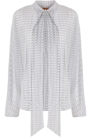 Missoni Sash-collar lamé blouse