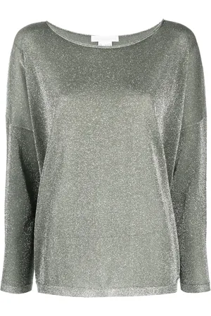 Fabiana Filippi Glitter-embellished long-sleeve top