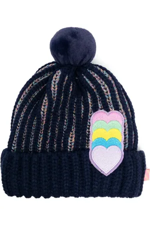 Billieblush Heart-patch ribbed-knit beanie