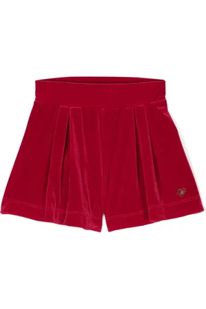 MONNALISA Logo-plaque velvet shorts