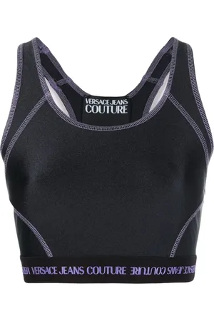 VERSACE Logo-band crop top