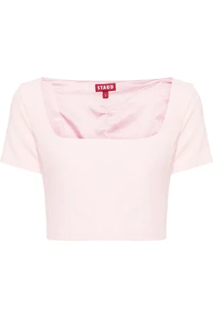 Staud Anya square-neck crop blouse