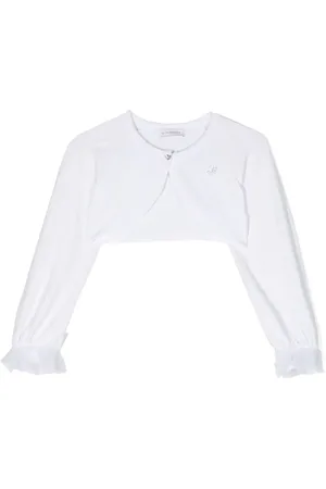 MONNALISA Crystal-embellished cropped cardigan