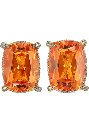 Anabela Chan 18kt yellow gold vermeil Wing sapphire and diamond earrings