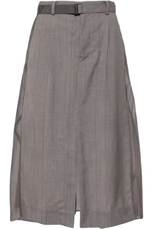 SACAI Prince of Wales check midi skirt