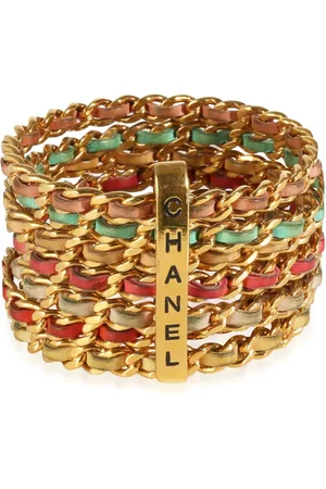 CHANEL Chain-link leather bracelet