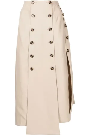 Rokh Button detail panelled skirt