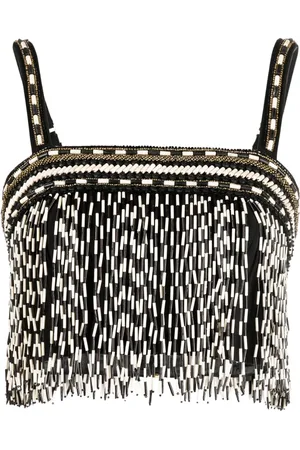 Elisabetta Franchi Bead-embellished crop top