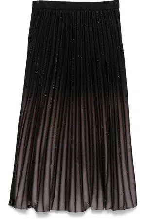 DKNY Foiled pleated midi skirt