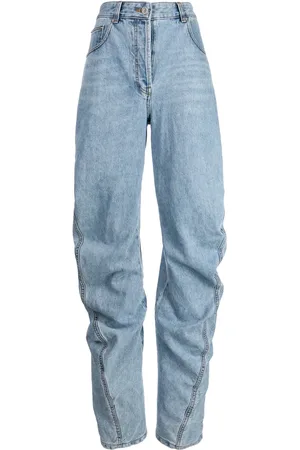 SYSTEM Logo-patch cotton flared jeans