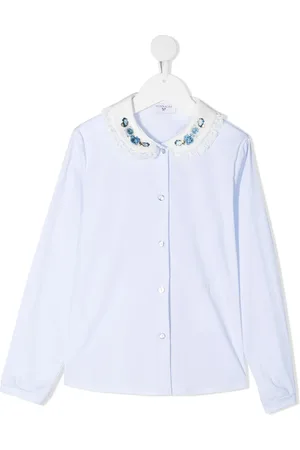 MONNALISA Floral embroidered collar shirt