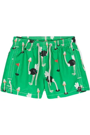 MC2 SAINT BARTH Golfer ostrich-print swim shorts