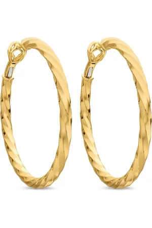 David Yurman 18kt yellow Cable Edge hoop earrings