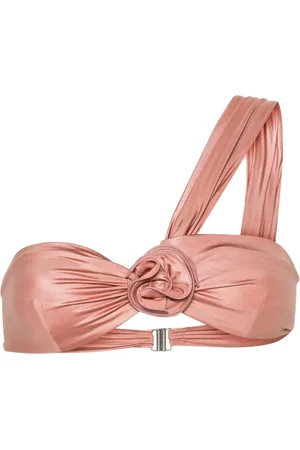MAGDA BUTRYM Floral-appliqu?? one-shoulder bikini top
