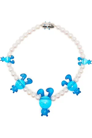 Natasha Zinko Bunny-charm beaded necklace