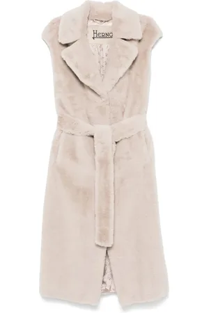HERNO Faux-fur sleeveless jacket