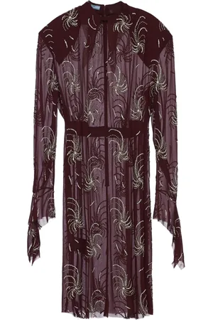 Prada Embroidered georgette dress