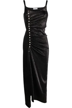 Paco rabanne Stud-detailed metallic maxi dress