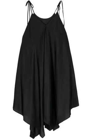 Shanshan Ruan Spaghetti strap asymmetric silk dress