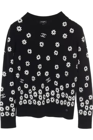 CHANEL 1986-1988 daisy-intarsia sweater
