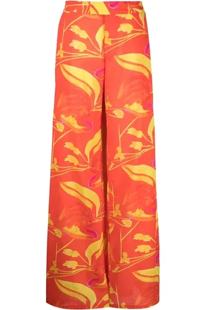 Louisa Ballou Floral wide-leg trousers