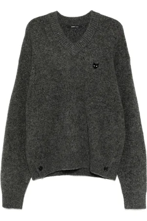 SONGZIO Love panther hand stitch mohair jumper