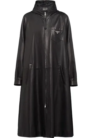 Prada Leather oversized trench coat