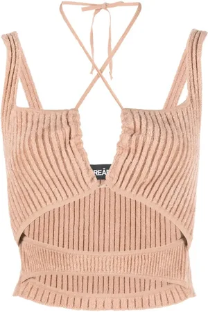 ANDREADAMO Ruched knitted top