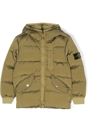 Stone Island Compass-patch padded hooded jacket