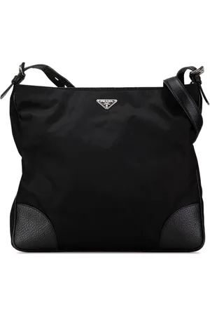 Prada 2013-2024 Vitello Daino Trimmed Tessuto Zip Top crossbody bag