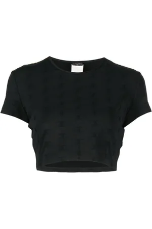 CHANEL 1997 CC logo-embroidered crop top