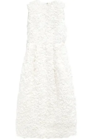 Comme des Garçons Floral-appliqu?? midi dress