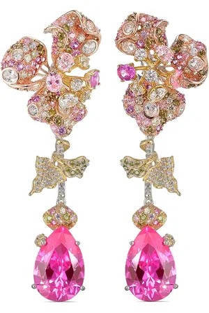 Anabela Chan 18kt rose gold Blush Orchid saphhire and diamond earrings