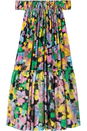 AZ FACTORY X Lutz Huelle Gaia floral-print off-shoulder midi dress