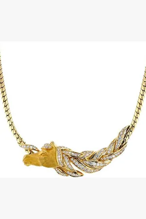 Fred Horse motif diamond necklace